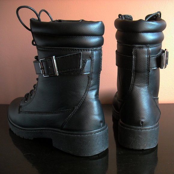 NEW Lord & Taylor Wanted womens 6.5 black combat boots grunge cosplay goth punk - Picture 6 of 13